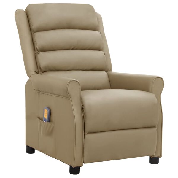 vidaXL Fauteuil de massage Cappuccino Similicuir