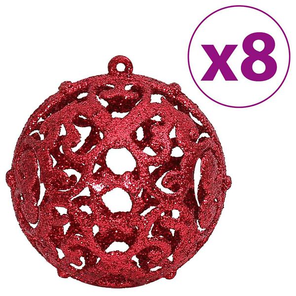 vidaXL Boules de Noël 100 pcs rouge bordeaux 3 / 4 / 6 cm