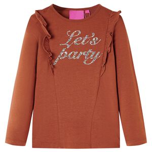 T-shirt enfants &agrave; manches longues cognac 128