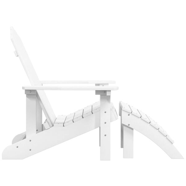 vidaXL Chaise de jardin Adirondack avec repose-pied PEHD Blanc