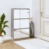 vidaXL Armoire &agrave; chaussures miroir 3 niveaux Sonoma gris 63x17x102,5cm