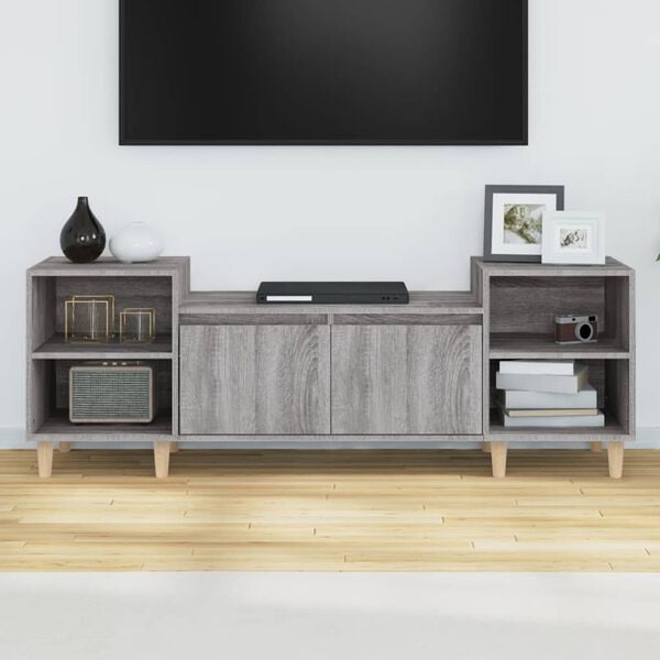 vidaXL Meuble TV Sonoma gris 160x35x55 cm Bois d'ingénierie