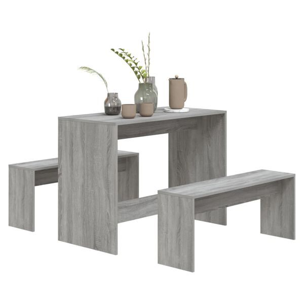 vidaXL Ensemble à manger 3 pcs Sonoma gris Bois d'ingénierie