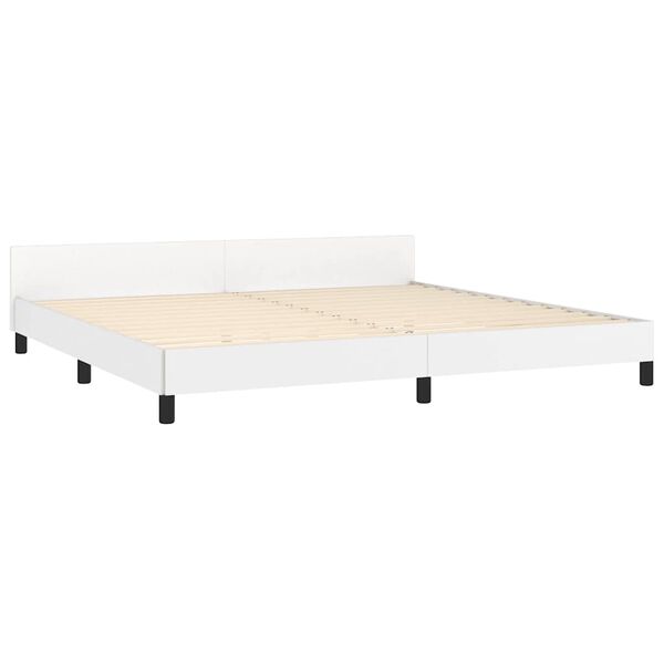 vidaXL Cadre de lit avec t&ecirc;te de lit sans matelas blanc 200x200 cm