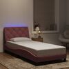 vidaXL Cadre de lit avec LED sans matelas rose 90x190 cm velours