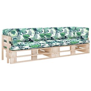 vidaXL Canap&eacute; palette 2 places avec coussins Bois de pin impr&eacute;gn&eacute;