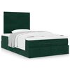 vidaXL Cadre de lit ottoman avec matelas vert fonc&eacute; 120x200 cm velours