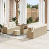vidaXL Ensemble de canap&eacute; de jardin 10 pcs Beige polyrotin