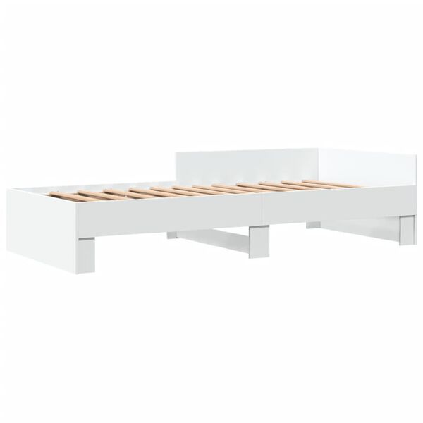 vidaXL Cadre de lit sans matelas blanc 75x190 cm bois d'ingénierie