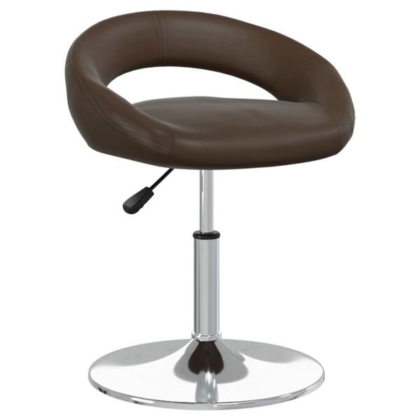 vidaXL Chaise pivotante de salle &agrave; manger Marron Similicuir