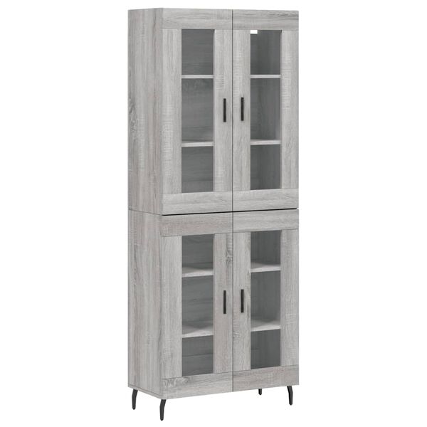 vidaXL Buffet haut Sonoma gris 69,5x34x180 cm Bois d'ing&eacute;nierie