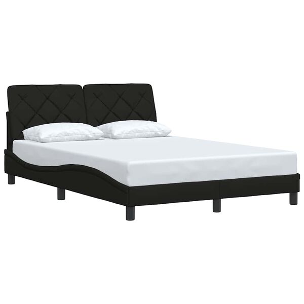 vidaXL Cadre de lit sans matelas noir 140x190 cm tissu