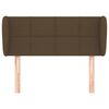 vidaXL Tête de lit avec oreilles Marron foncé 93x23x78/88 cm Tissu