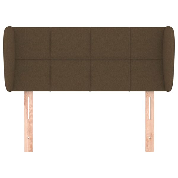 vidaXL Tête de lit avec oreilles Marron foncé 93x23x78/88 cm Tissu