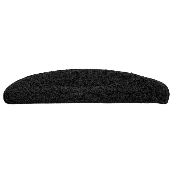 vidaXL Tapis d'escalier 20 pi&egrave;ces 56 x 17 x 3 cm Noir Demi-rond