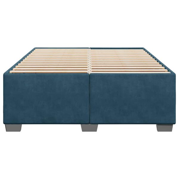 vidaXL Cadre de lit sans matelas bleu 140x190 cm velours