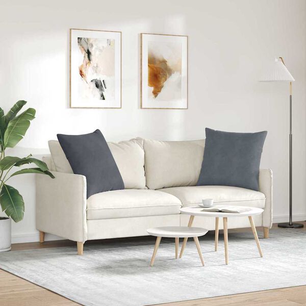 vidaXL Coussins de canap&eacute; 2 pcs Gris fonc&eacute; 60 x 60 cm