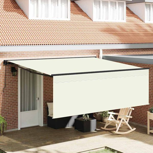 vidaXL Auvent R&eacute;tractable Cr&egrave;me 400 &times; 300 cm Polyester et Aluminium