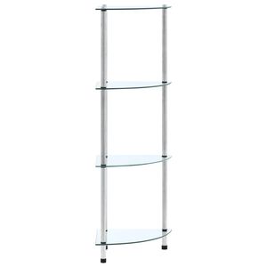 vidaXL &Eacute;tag&egrave;re 4 niveaux Transparent 30x30x100 cm Verre tremp&eacute;
