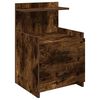 vidaXL Table de chevet avec 2 tiroirs Ch&ecirc;ne fum&eacute; 40 x 36,5 x 62 cm