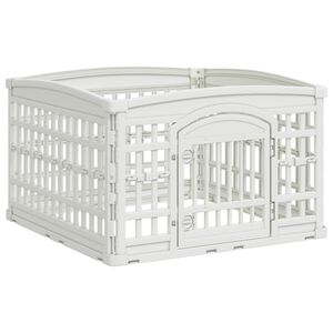 vidaXL Parc pour chien &agrave; 4 panneaux Blanc 91 x 91 x 58 cm Plastique