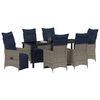 vidaXL Ensemble table et chaises avec coussin 7 pcs Gris Rotin PE