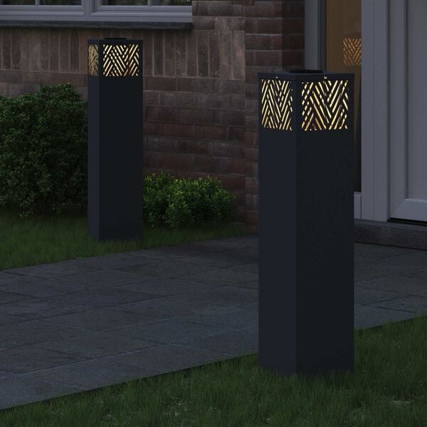 vidaXL Lumi&egrave;re de chemin LED solaire 2 pcs Anthracite