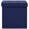 vidaXL Tabouret de rangement pliable Bleu Faux lin