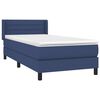 vidaXL Sommier &agrave; lattes de lit avec matelas Bleu 80x200 cm Tissu