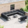 vidaXL Ensemble de canapé de jardin avec coussin 12 pcs Noir Acier