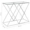vidaXL Table d'appoint Argenté 90x40x75 cm Acier inoxydable et verre