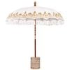 vidaXL Parasol balinais avec base Cr&egrave;me 215 x 215 x 260 cm