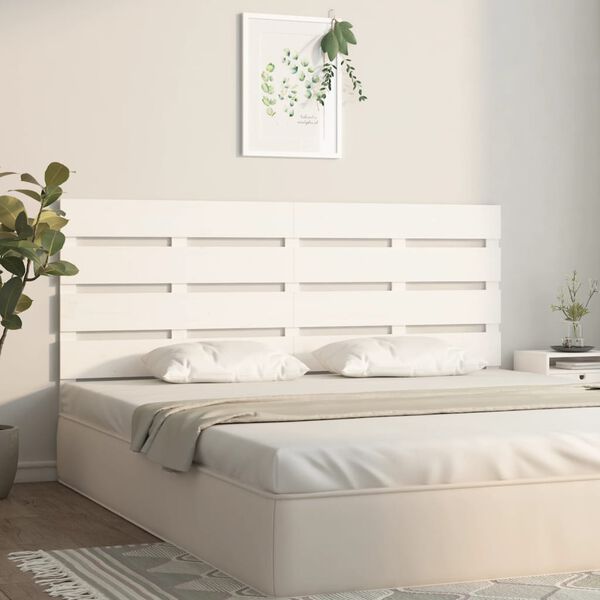 vidaXL T&ecirc;te de lit Blanc 200x3x80 cm Bois massif de pin