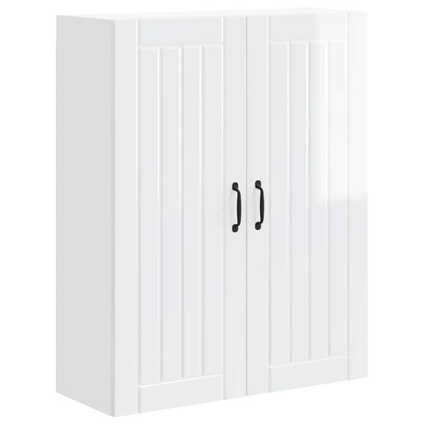 vidaXL Armoire de cuisine Lucca Blanc brillant 80 x 31 x 100 cm