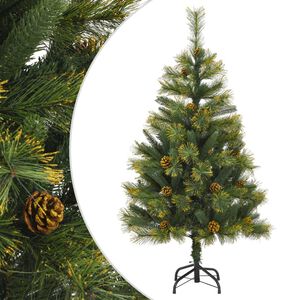 vidaXL Sapin de No&euml;l artificiel articul&eacute; avec pommes de pin 120 cm