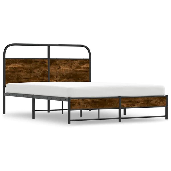 vidaXL Cadre de lit sans matelas 120x200 cm ch&ecirc;ne fum&eacute; bois ing&eacute;nierie