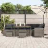 vidaXL Salon de jardin 4 pcs avec coussins forme L gris r&eacute;sine tress&eacute;e