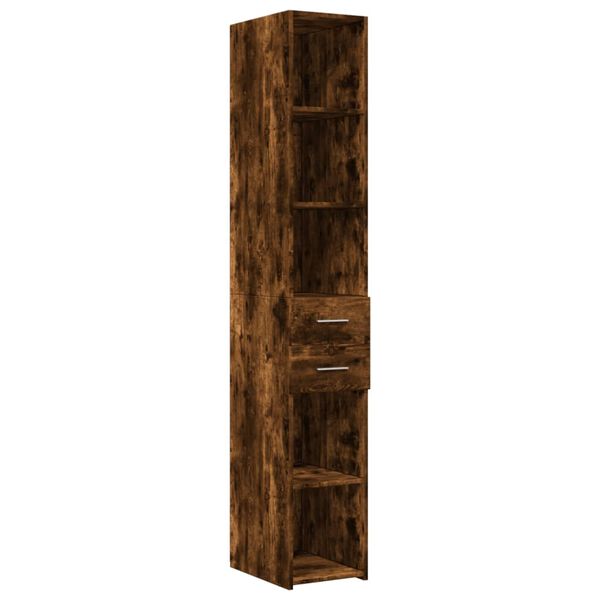 vidaXL Buffet haut chêne fumé 30x42,5x185 cm bois d'ingénierie