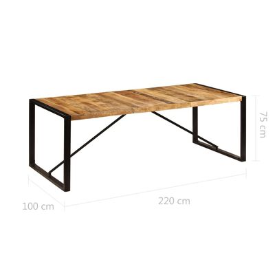 vidaXL Table de salle à manger 220x100x75 cm Bois de manguier solide