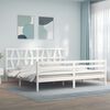 vidaXL Cadre de lit sans matelas blanc 200x200 cm bois massif