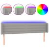 vidaXL T&ecirc;te de lit &agrave; LED Gris clair 183x16x78/88 cm Tissu