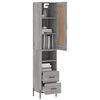 vidaXL Buffet haut Sonoma gris 34,5x34x180 cm Bois d'ing&eacute;nierie