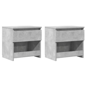 vidaXL Tables de chevet 2 pcs Gris b&eacute;ton 40x30x39 cm Agglom&eacute;r&eacute;