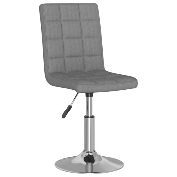 vidaXL Chaise pivotante de salle &agrave; manger Gris clair Tissu