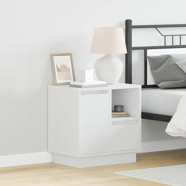 vidaXL Cabinet de chevet avec tiroir 2 pcs Blanc 50 x 34,5 x 50 cm.