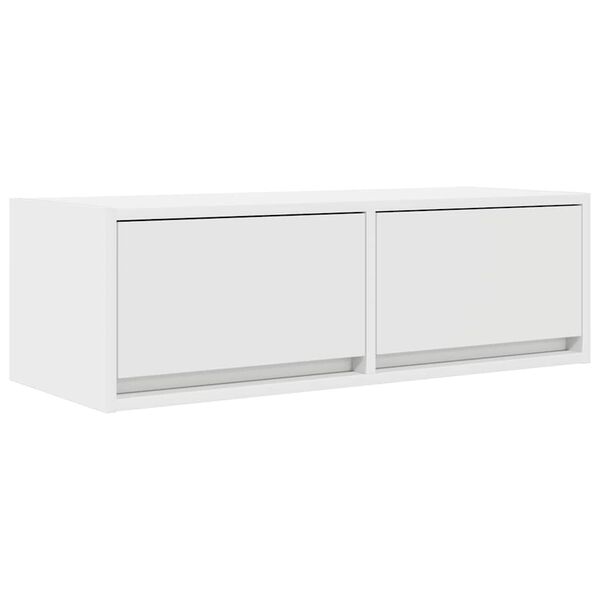 vidaXL Meuble TV blanc 80x31x25,5 cm bois d'ing&eacute;nierie