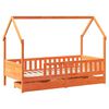 vidaXL Cadre de lit enfants avec tiroirs sans matelas 90x190 cm bois