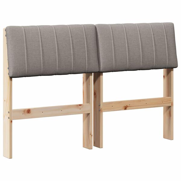 vidaXL T&ecirc;te de lit capitonn&eacute;e Taupe 120 cm Pin massif