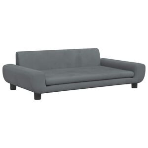 vidaXL Canap&eacute; pour enfants gris fonc&eacute; 100x54x33 cm velours