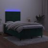 vidaXL Sommier &agrave; lattes de lit avec matelas LED vert fonc&eacute; 120x190 cm
